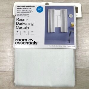 Room Essentials Room Darkening Curtain White 63 Inch Single‎ Panel